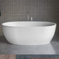 Ruvati 59-inch Matte White epiStone Solid Surface Oval Freestanding Bath Tub Canali – RVB6744WH