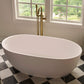 Ruvati 59-inch Matte White epiStone Solid Surface Oval Freestanding Bath Tub Canali – RVB6744WH