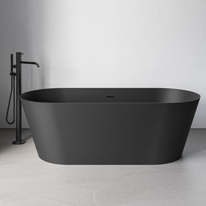 Ruvati 67-inch Black epiStone Solid Surface Oval Freestanding Bath Tub Omnia Matte – RVB6750BK