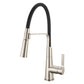 Ruvati Carina Single Handle Flexible Soft Hose Sprayer Kitchen Faucet in Stainless Steel and Black – RVF1242BN
