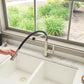 Ruvati Carina Single Handle Flexible Soft Hose Sprayer Kitchen Faucet in Stainless Steel and Black – RVF1242BN