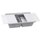 Ruvati 34 inch epiGranite Topmount Workstation Ledge Granite Composite Kitchen Sink – Silver Gray – RVG1350GR