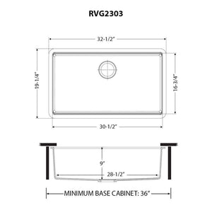Ruvati 32-inch Undermount Workstation Granite Composite Quartz Kitchen Sink