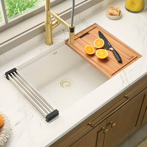Ruvati 32-inch Undermount Workstation Granite Composite Quartz Kitchen Sink