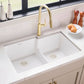 Ruvati 33 x 20 inch Granite Composite Quartz Undermount Double Bowl Kitchen Sink