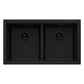 33 x 19 inch Granite Composite Undermount Double Bowl Low Divide Kitchen Sink – Midnight Black