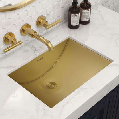 Ruvati 16 x 13 inch Brushed Gold Rectangular Bathroom Sink Undermount – RVH6106GG