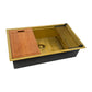 Ruvati 33 inch Matte Gold Workstation Undermount Kitchen Sink Single Bowl – RVH6533GG