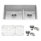 Ruvati 28-inch Low-Divide Undermount 60/40 Double Bowl Rounded Corners 16 Gauge Stainless Steel Kitchen Sink – RVH7255