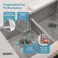 Ruvati 33-inch Low-Divide Undermount 60/40 Double Bowl 16 Gauge Rounded Corners Stainless Steel Kitchen Sink – RVH7419