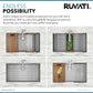 Ruvati 30-inch Workstation Rounded Corners Undermount Ledge Kitchen Sink with Accessories – RVH8320