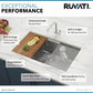 Ruvati 30-inch Workstation Rounded Corners Undermount Ledge Kitchen Sink with Accessories – RVH8320