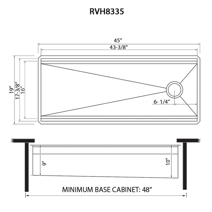 Ruvati 45-inch Workstation Two-Tiered Ledge Kitchen Sink Undermount 16 Gauge Stainless Steel – RVH8335