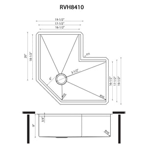 Ruvati Roma Pro 32 inch Corner Workstation Gunmetal Black Stainless Steel Undermount Kitchen Sink – RVH8410BL