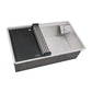 Ruvati 32-inch Glass Rinser and Sink Combo Workstation Ledge Undermount 16 Gauge Stainless Steel Kitchen Sink Single Bowl – RVH8512