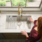 Ruvati 32-inch Glass Rinser and Sink Combo Workstation Ledge Undermount 16 Gauge Stainless Steel Kitchen Sink Single Bowl – RVH8512