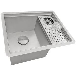 Ruvati Glass Rinser and Sink Combo 22 inch Workstation for Wet Bar Bottle Washer Undermount – RVH8542ST