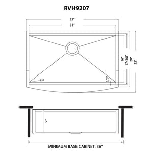 Ruvati 33-inch Matte Gold Workstation Apron-Front Brass Tone Stainless Steel Kitchen Sink – RVH9207GG
