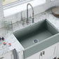Ruvati 30 x 20 inch Fireclay Reversible Farmhouse Apron-Front Kitchen Sink Single Bowl – Horizon Gray – RVL2100GR