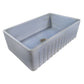 Ruvati 33 inch Fireclay Distressed Finish Farmhouse Apron-Front Kitchen Sink Reversible – Coastal Blue – RVL2300SB