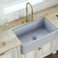 Ruvati 33 inch Fireclay Distressed Finish Farmhouse Apron-Front Kitchen Sink Reversible – Coastal Blue – RVL2300SB