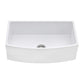 Ruvati 33 inch Fireclay White Farmhouse Kitchen Sink Bow Front Curved Apron Single Bowl – RVL2398WH