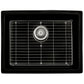 Ruvati 24-inch Fireclay Undermount / Drop-in Topmount Kitchen Sink Single Bowl – Glossy Black – RVL2420BK