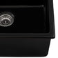 Ruvati 24-inch Fireclay Undermount / Drop-in Topmount Kitchen Sink Single Bowl – Glossy Black – RVL2420BK