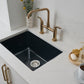 Ruvati 24-inch Fireclay Undermount / Drop-in Topmount Kitchen Sink Single Bowl – Glossy Black – RVL2420BK