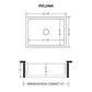 Ruvati 23-inch Fireclay Farmhouse Kitchen Laundry Utility Sink Single Bowl – Glossy Black- RVL2468BK