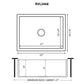Ruvati 23-inch Fireclay Farmhouse Kitchen Laundry Utility Sink Single Bowl – White – RVL2468WH
