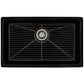Ruvati 30-inch Fireclay Undermount / Drop-in Topmount Kitchen Sink Single Bowl – Glossy Black – RVL3030BK