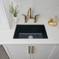 Ruvati 30-inch Fireclay Undermount / Drop-in Topmount Kitchen Sink Single Bowl – Glossy Black – RVL3030BK