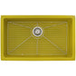 Ruvati 30-inch Fireclay Undermount / Drop-in Topmount Kitchen Sink Single Bowl – Yellow – RVL3030YL