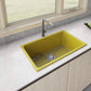 Ruvati 30-inch Fireclay Undermount / Drop-in Topmount Kitchen Sink Single Bowl – Yellow – RVL3030YL