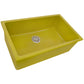 Ruvati 30-inch Fireclay Undermount / Drop-in Topmount Kitchen Sink Single Bowl – Yellow – RVL3030YL