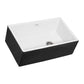 Ruvati Black and White 30-inch Fireclay Farmhouse Offset Drain Kitchen Sink Single Bowl – RVL4018RBW