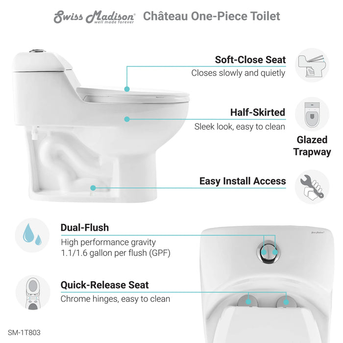 Château One-Piece Elongated Toilet Dual-Flush 1.1/1.6 gpf