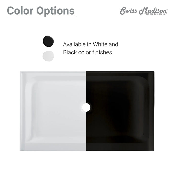 Voltaire 60" x 30" Center Drain, Shower Base