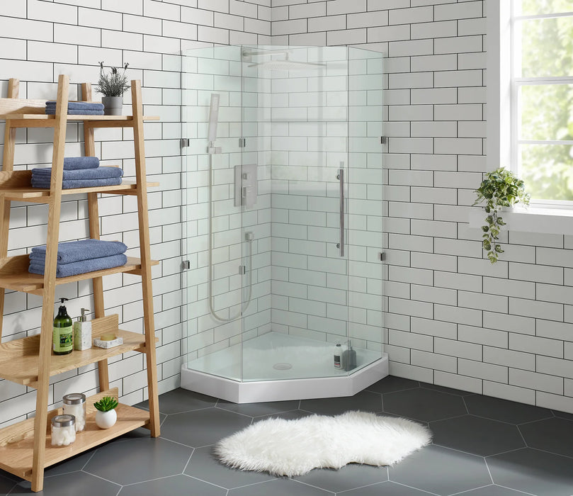 Voltaire 42" X 42" Center Drain, Neo-Angle Shower Base