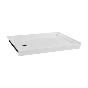 Carré 48" x 36" Acrylic White, Single-Threshold, Left Drain, Shower Base