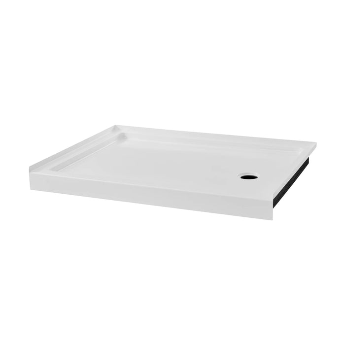 Carré 48" x 36" Acrylic White, Single-Threshold, Right Drain, Shower Base