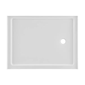 Carré 48" x 36" Acrylic White, Single-Threshold, Right Drain, Shower Base