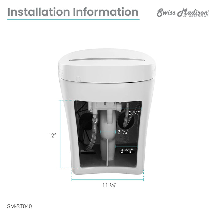 Hugo Intelligent Tankless Elongated Toilet, Touchless Vortex™ Dual-Flush 1.1/1.6 gpf