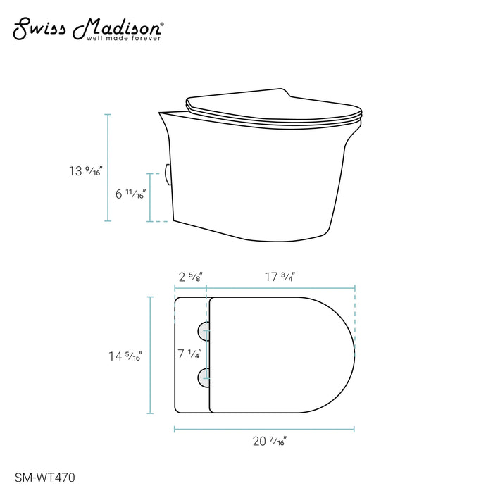 Cascade Wall-Hung Elongated Toilet Bowl