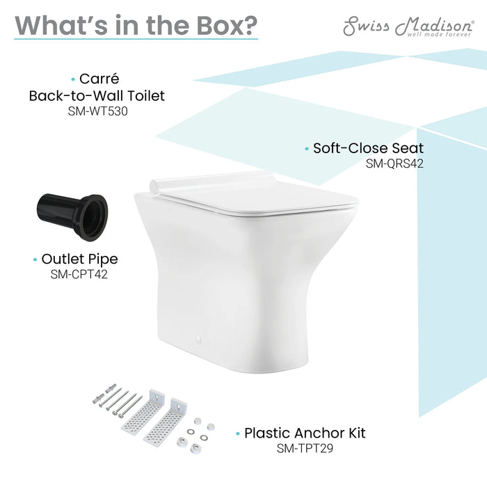 Carré Back-To-Wall Elongated Toilet Bowl