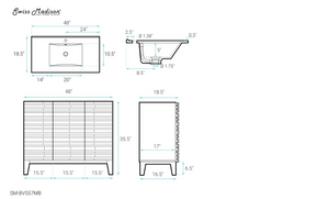 48 inches Cascade Freestanding Bathroom Vanity - Natural Oak