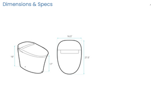 Viro Smart Tankless Elongated Toilet, Touchless Vortex™ Dual-Flush 1.1/1.6 gpf V1 Basic