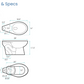 Sirene Commercial Toilet - BOWL HEIGHT Standard (pack of 5)