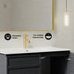 36 inch black oak Wall-Mount Bathroom Vanity 1 Faucet Hole with White Sink counter top (Copy)